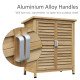 Wooden Garden Storage Shed Kit Wood Garage Tool Organisation Cabinet with 2 Door , 34" x 18" x 38", Natural
