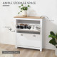 Modern Shoe Cabinet with 2 Flip Drawers and Adjustable Shelves, 12 Pair Shoe Storage Organizer for Hallway, White