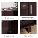 Cat Litter Box Enclosure, Hidden Litter Box Furniture, Cat House End Table Washroom with Scratching Pad, for Indoor Cats Kittens, 36" x 20.5" x 20", Brown