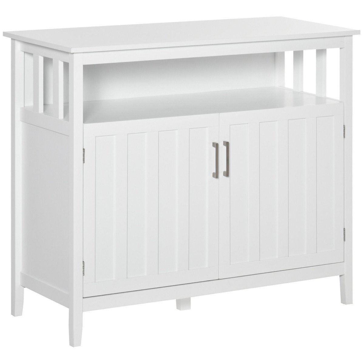 Sideboard Buffet Server Storage Cabinet Console Table with 2 Doors and Adjustable Shelves for Kitchen & Dining Room, White