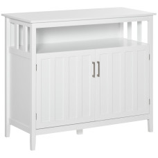 Sideboard Buffet Server Storage Cabinet Console Table with 2 Doors and Adjustable Shelves for Kitchen & Dining Room, White