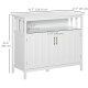 Sideboard Buffet Server Storage Cabinet Console Table with 2 Doors and Adjustable Shelves for Kitchen & Dining Room, White