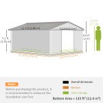 11' x 13'Garden Storage Shed w/ Foundation Kit Metal Tool Storage House w/ Double Doors Yellow