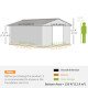 11' x 13'Garden Storage Shed w/ Foundation Kit Metal Tool Storage House w/ Double Doors Yellow