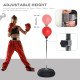 Soozier Boxing Bag with Stand, Freestanding Punching Bag with 49.6"-56.7" Adjustable Height, Fillable Base, Pump, Gloves, Red