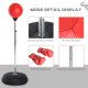 Soozier Boxing Bag with Stand, Freestanding Punching Bag with 49.6"-56.7" Adjustable Height, Fillable Base, Pump, Gloves, Red