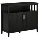 Sideboard Buffet Server Storage Cabinet Console Table with 2 Doors and Adjustable Shelves for Kitchen & Dining Room, Black