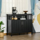 Sideboard Buffet Server Storage Cabinet Console Table with 2 Doors and Adjustable Shelves for Kitchen & Dining Room, Black