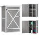 29.9"x21.7"x45.3" Garden Storage Shed with Asphalt Roof, Outdoor Storage Cabinet w/ Shelves, Grey