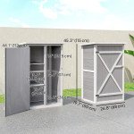 29.9"x21.7"x45.3" Garden Storage Shed with Asphalt Roof, Outdoor Storage Cabinet w/ Shelves, Grey
