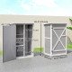 29.9"x21.7"x45.3" Garden Storage Shed with Asphalt Roof, Outdoor Storage Cabinet w/ Shelves, Grey