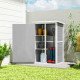 29.9"x21.7"x45.3" Garden Storage Shed with Asphalt Roof, Outdoor Storage Cabinet w/ Shelves, Grey