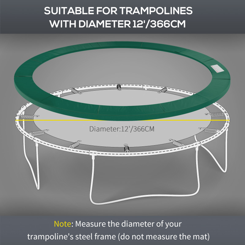 Soozier ⌀8ft Trampoline Pad ⌀96" Spring Safety Replacement Gym Bounce Jump Cover EPE Foam Green