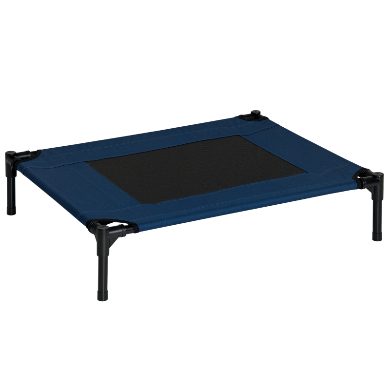 Elevated Dog Bed, Raised Dog Cot for M Sized Dogs, Indoor & Outdoor, 30" x 24" x 7", Blue