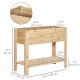 Raised Garden Bed with Legs, Elevated Box Planter with Storage Shelf, Bed Liner for Backyard Patio, Natural Wood