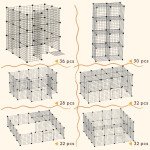 40 Pcs Small Animal Cage Bunny Hutch Portable Metal Wire with Ramps for Kitten Chinchilla, Black