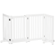 Free Standing Wooden Pet Gate Indoor Dog Barrier Foldable Step Over Doorway Fence Safety Gate with Open Door