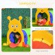 Qaba Caterpillar Design Tunnel for Kids to Crawl Through, for 3-6 Years, Multicolour