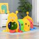Qaba Caterpillar Design Tunnel for Kids to Crawl Through, for 3-6 Years, Multicolour