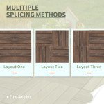 27 Pcs Wood Interlocking Deck Tiles, 12 x 12in Outdoor Flooring Tiles for Indoor and Outdoor Use, Tools Free Assembly, Black