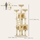 71-Inch Multi Level Scratching Cat Tree Kitty Condo Activity Center with Toys, Beige