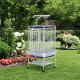 63" Large Bird Parrot Cage Stand Finch Feeder Play Top House Perch Bowl Wheels, Silver