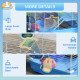 18"L Hamster Cage, Small Animal House, 2-Level Rat Gerbil Haven with Tunnel Tube System, Exercise Wheel, Water Bottle, Food Dish, Ramp, Blue
