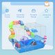 18"L Hamster Cage, Small Animal House, 2-Level Rat Gerbil Haven with Tunnel Tube System, Exercise Wheel, Water Bottle, Food Dish, Ramp, Blue
