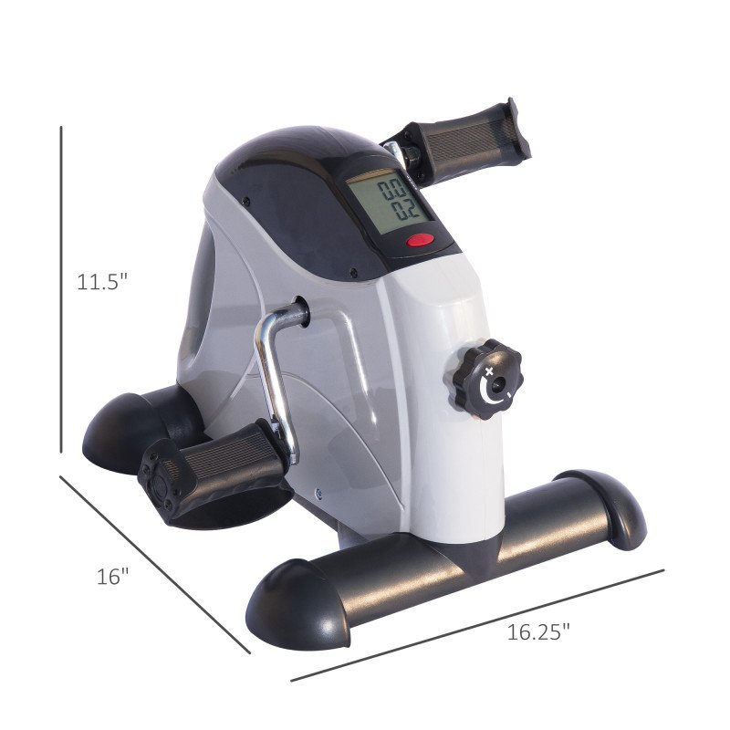 Soozier Portable Mini Exercise Bike Desk Pedal Indoor Cycle Fitness Hand Foot Exercise Machine w/ LCD Display