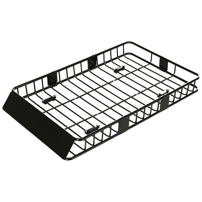 64"/43" x 39" Car Roof Rack, Length Adjustable Roof Basket, Universal Rooftop Cargo Carrier Basket with U-bolts, 220 lbs Capacity