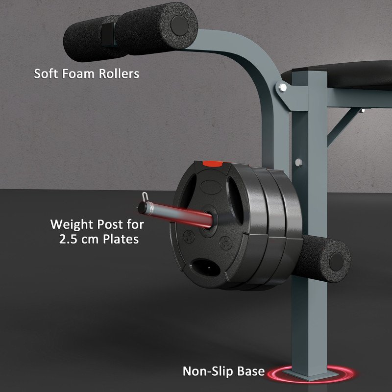 Soozier Incline Decline Weight Bench with Leg Extension and Barbell Rack, Adjustable Bench Press Weight Lifting Bench