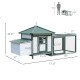 77" Chicken Coop Hen House Rabbit Hutch Poultry Cage Pen Outdoor Backyard with Nesting Box Run Green