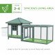 77" Chicken Coop Hen House Rabbit Hutch Poultry Cage Pen Outdoor Backyard with Nesting Box Run Green