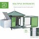77" Chicken Coop Hen House Rabbit Hutch Poultry Cage Pen Outdoor Backyard with Nesting Box Run Green