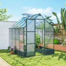 8.2' x 6.2' Greenhouse Aluminum Frame with Temperature Controlled Window