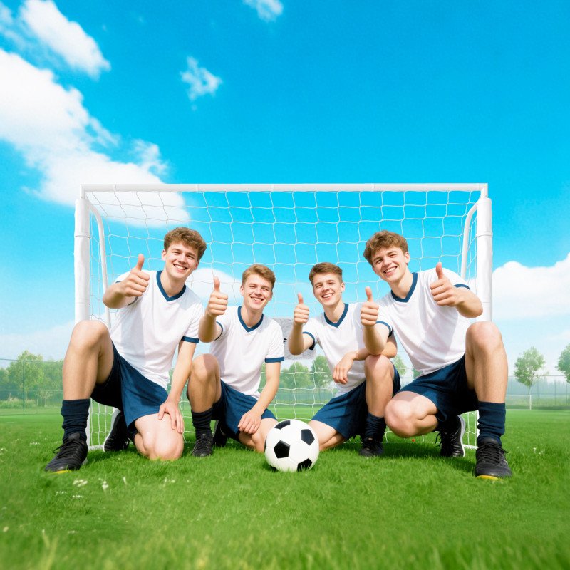 Soozier 6ft x 4ft Soccer Goal Net with Metal Frame, PE Mesh, Ground Stakes, Easy Assembly, White