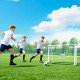 Soozier 6ft x 4ft Soccer Goal Net with Metal Frame, PE Mesh, Ground Stakes, Easy Assembly, White