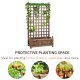 Raised Garden Bed with Trellis, Wood Planter Box for Garden, Free Standing Flower Bed, 25.2" x 11" x 47.2" Brown
