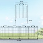 Garden Decorative Fence 4 Panels 44in x 12ft Steel Wire Border Edging for Landscaping