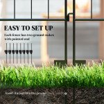 Garden Decorative Fence 4 Panels 44in x 12ft Steel Wire Border Edging for Landscaping