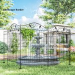 Garden Decorative Fence 4 Panels 44in x 12ft Steel Wire Border Edging for Landscaping