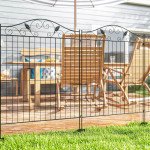 Garden Decorative Fence 4 Panels 44in x 12ft Steel Wire Border Edging for Landscaping