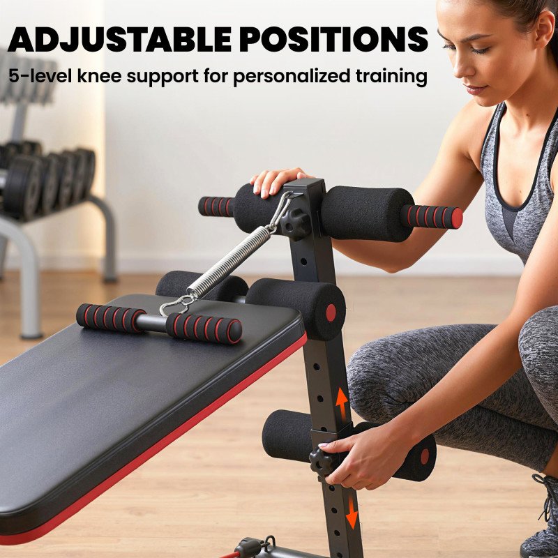 Soozier Foldable Sit Up Bench Core Workout for Home Gym Black