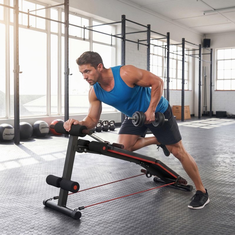 Soozier Foldable Sit Up Bench Core Workout for Home Gym Black
