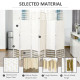 6 Panel Room Divider, 5.6 ft Tall Folding Privacy Screen, Wave Fiber Freestanding Partition Wall Divider for Home Office, White