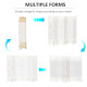 6 Panel Room Divider, 5.6 ft Tall Folding Privacy Screen, Wave Fiber Freestanding Partition Wall Divider for Home Office, White