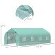 20x10x7ft Walk-in Steeple Greenhouse Outdoor Backyard Plant Seed Growth Shed Tunnel Warm House with 2 Anchor Way Green