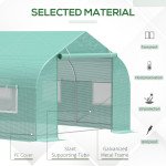 20x10x7ft Walk-in Steeple Greenhouse Outdoor Backyard Plant Seed Growth Shed Tunnel Warm House with 2 Anchor Way Green