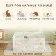 Small Animal Cage Plastic Chinchilla Cage 12 Panels for Guinea Pig, 18" x 14", White