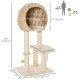 39" H Cat Tree with Sisal Scratching Post, Condo, Plush Perch, Hanging Rope and Hanging Ball, Beige
